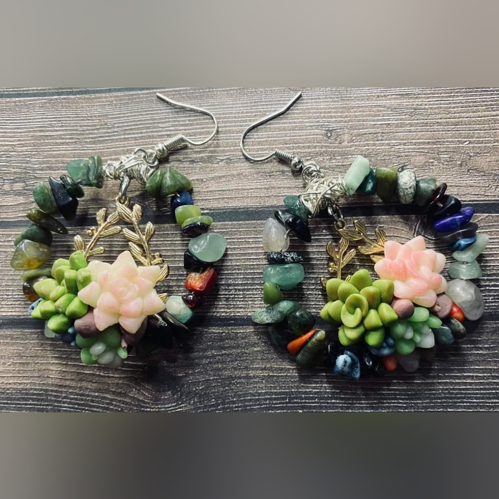 Succulent earrings
